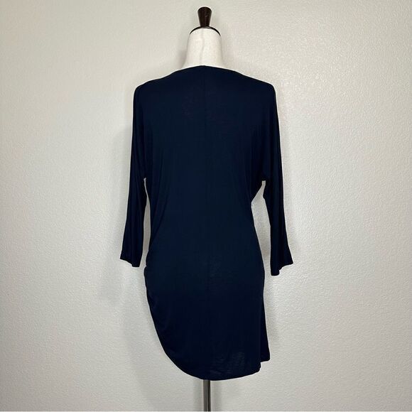 Michael Stars Cowl Neck Ruched Side Stretch Jersey Knit Tunic/Dress, Sz Large - Picture 8 of 12